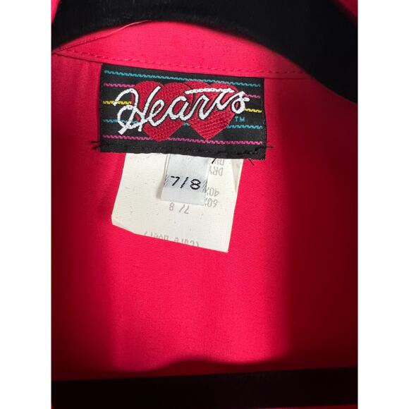 Vintage 80s Pink Secretary Career Office Shirt Dress Knee Length 10 Medium - Picture 2 of 8